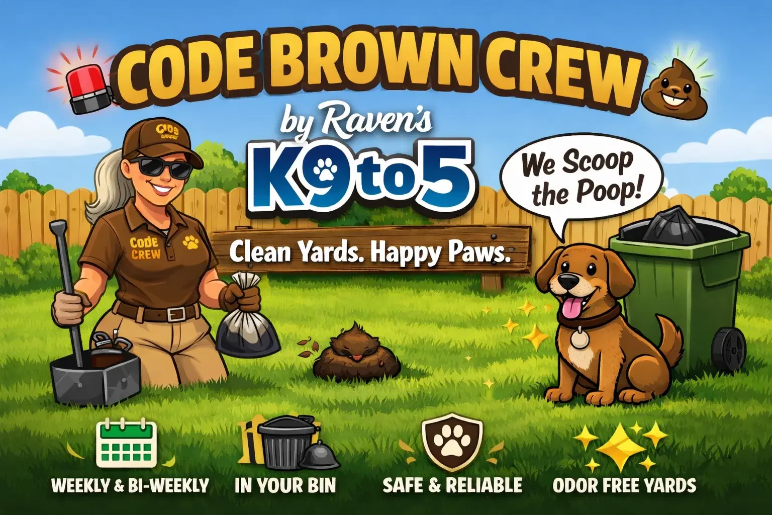 Code Brown Crew pet waste removal service banner